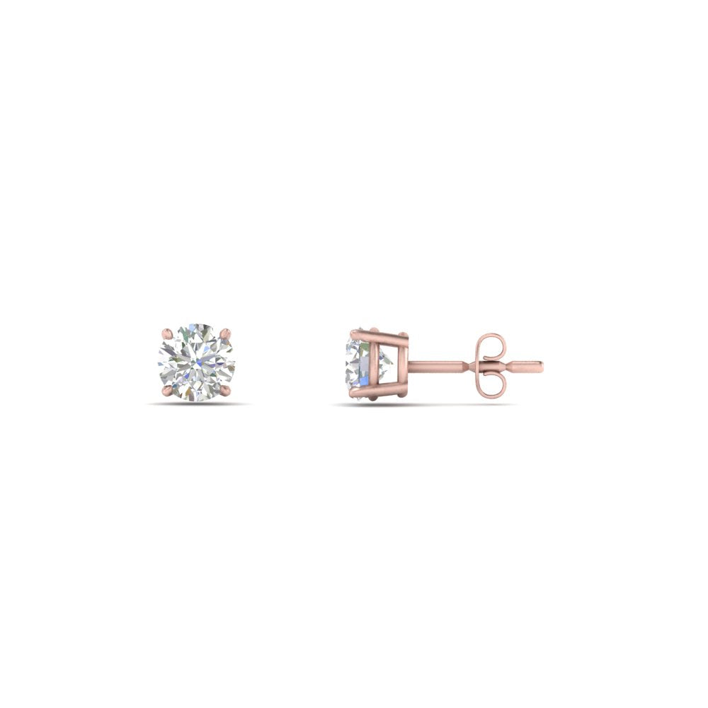 1/2 To 2 Carat Round Diamond Stud Earring