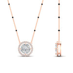 Load image into Gallery viewer, 0.75-carat-halo-diamond-3-black-beads-spaced-out-mangalsutra-in-rose-gold-mgs11318angle2-nl-rg.jpg?v=1767873886