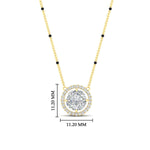 Load image into Gallery viewer, 0.75-carat-halo-diamond-3-black-beads-spaced-out-mangalsutra-in-yellow-gold-mgs11318angle1-nl-yg-hw.jpg?v=1767873886