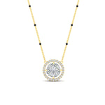 Load image into Gallery viewer, 0.75-carat-halo-diamond-3-black-beads-spaced-out-mangalsutra-in-yellow-gold-mgs11318angle1-nl-yg