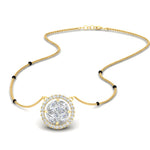 Load image into Gallery viewer, 0.75-carat-halo-diamond-3-black-beads-spaced-out-mangalsutra-in-yellow-gold-mgs11318sleep-nl-yg.jpg?v=1767873886