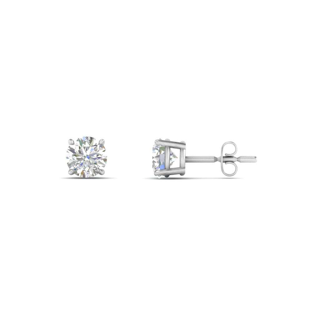1/2 To 2 Carat Round Diamond Stud Earring