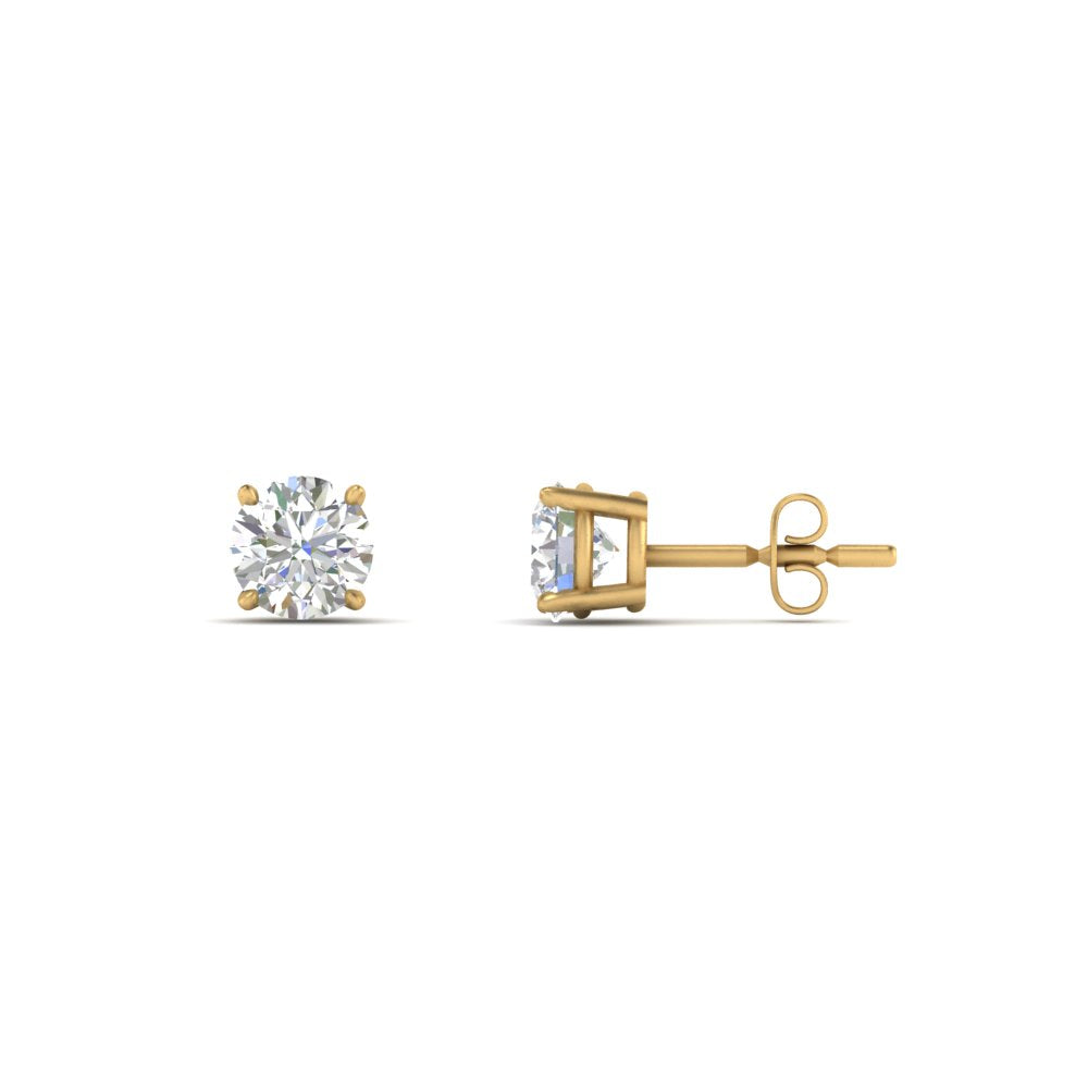 1/2 To 2 Carat Round Diamond Stud Earring