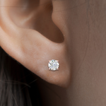 Load image into Gallery viewer, Round Natural Diamond Stud Earring
