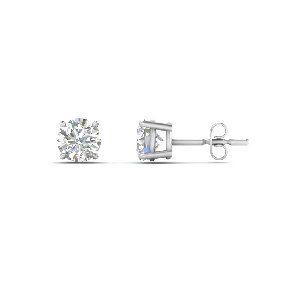 1/2 To 2 Carat Round Diamond Stud Earring