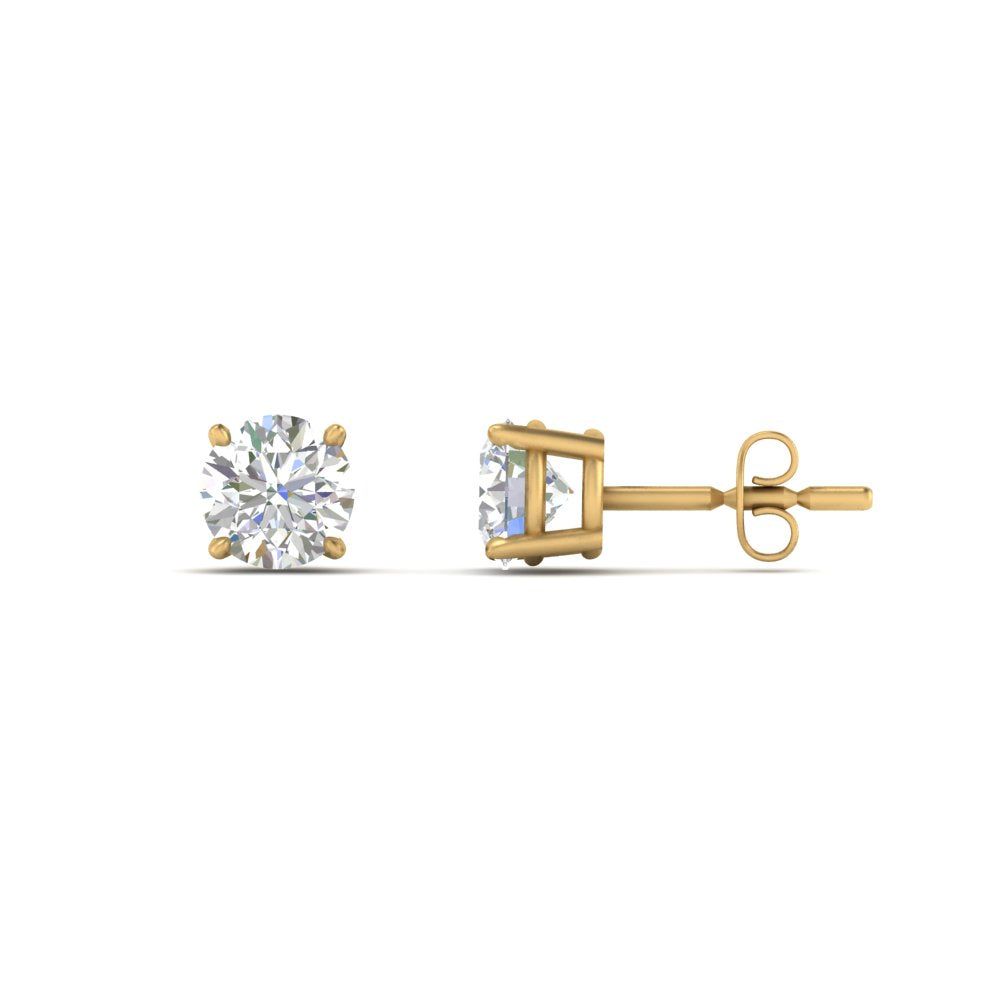 1/2 To 2 Carat Round Diamond Stud Earring