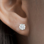 Load image into Gallery viewer, Round Natural Diamond Stud Earring