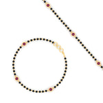 Load image into Gallery viewer, 3-stone-bezel-set-pink-sapphire-mens-station-bracelet-in-yellow-gold-mgsmbrc11837gsadrpiangle4-nl-yg.jpg