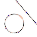 Load image into Gallery viewer, 3-stone-bezel-set-sapphire-mens-station-bracelet-in-rose-gold-mgsmbrc11837gsablangle4-nl-rg.jpg