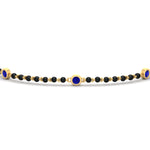 Load image into Gallery viewer, 3-stone-bezel-set-sapphire-mens-station-bracelet-in-yellow-gold-mgsmbrc11837gsablangle5-nl-yg.jpg