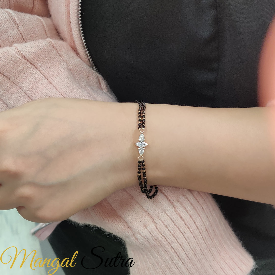 3 Stone Diamond Mangalsutra Bracelet