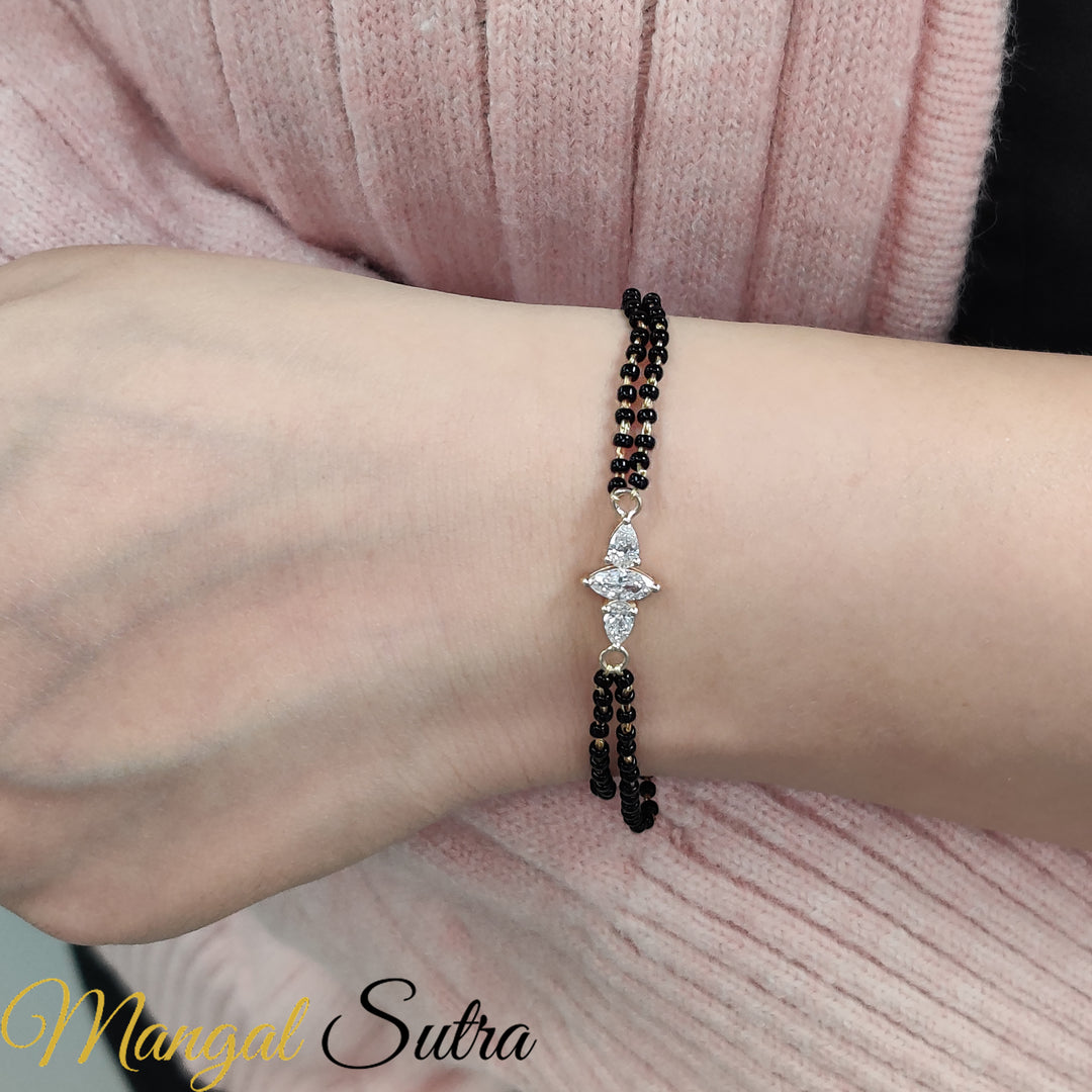 3 Stone Diamond Mangalsutra Bracelet