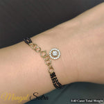 Load image into Gallery viewer, Diamond-halo-drop-mangalsutra-bracelet-in-yellow-gold-mgsbrc8999-1