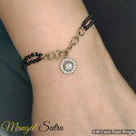 Load image into Gallery viewer, Diamond-halo-drop-mangalsutra-bracelet-in-yellow-gold-mgsbrc8999-2