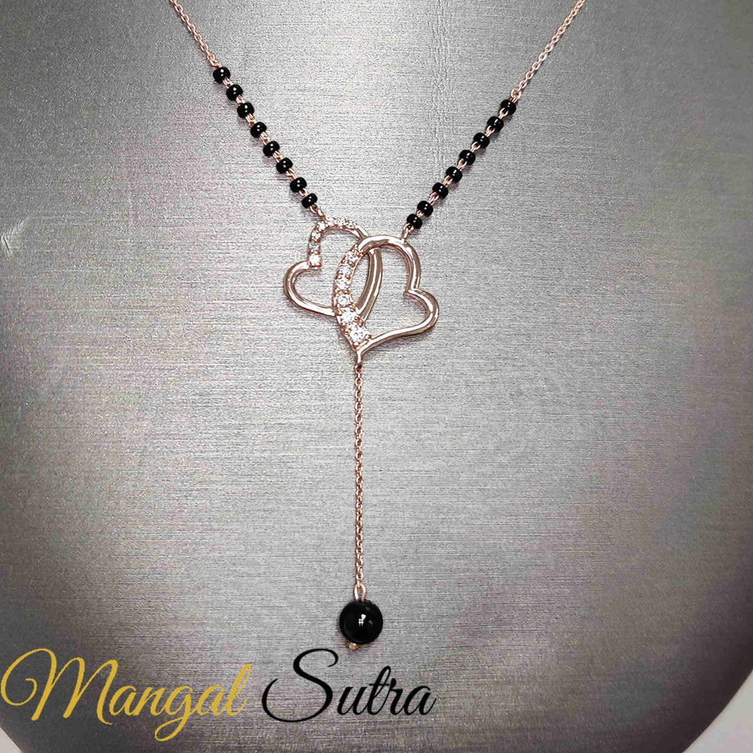 Double Heart Cute Mangalsutra Necklace