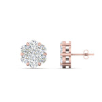 Load image into Gallery viewer, 7 Stone 0.75 Carat Cluster Flower Diamond Earring