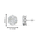 Load image into Gallery viewer, 7 Stone 0.75 Carat Cluster Flower Diamond Earring