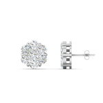 Load image into Gallery viewer, 7 Stone 0.75 Carat Cluster Flower Diamond Earring