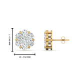 Load image into Gallery viewer, 7 Stone 0.75 Carat Cluster Flower Diamond Earring