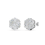 Load image into Gallery viewer, 7 Stone 0.75 Carat Cluster Flower Diamond Earring