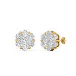 Load image into Gallery viewer, 7 Stone 0.75 Carat Cluster Flower Diamond Earring