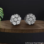 Load image into Gallery viewer, 7 Stone 0.75 Carat Cluster Flower Diamond Earring