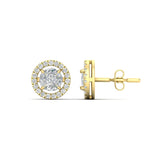Load image into Gallery viewer, Classic Diamond Halo Stud Earring
