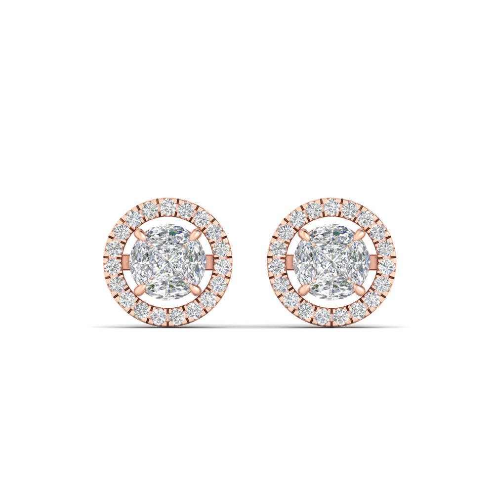 Classic Diamond Halo Stud Earring