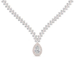 Load image into Gallery viewer, Pear Drop Leaf Diamond Necklace