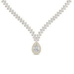 Load image into Gallery viewer, Pear Drop Leaf Diamond Necklace