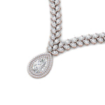 Load image into Gallery viewer, Pear Drop Leaf Diamond Necklace