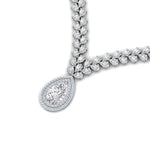 Load image into Gallery viewer, Pear Drop Leaf Diamond Necklace
