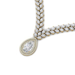 Load image into Gallery viewer, Pear Drop Leaf Diamond Necklace