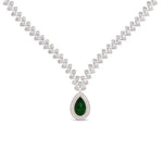 Load image into Gallery viewer, Pear Drop Leaf Diamond Necklace