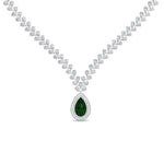 Load image into Gallery viewer, Pear Drop Leaf Diamond Necklace