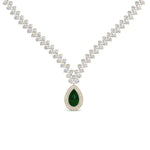 Load image into Gallery viewer, Pear Drop Leaf Diamond Necklace