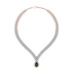Load image into Gallery viewer, Pear Drop Leaf Diamond Necklace