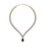 Load image into Gallery viewer, Pear Drop Leaf Diamond Necklace