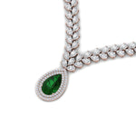 Load image into Gallery viewer, Pear Drop Leaf Diamond Necklace