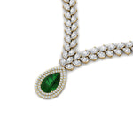Load image into Gallery viewer, Pear Drop Leaf Diamond Necklace