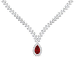 Load image into Gallery viewer, Pear Drop Leaf Diamond Necklace