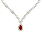 Load image into Gallery viewer, Pear Drop Leaf Diamond Necklace