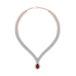 Load image into Gallery viewer, Pear Drop Leaf Diamond Necklace