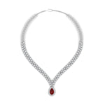 Load image into Gallery viewer, Pear Drop Leaf Diamond Necklace