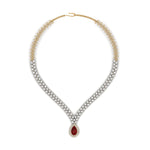 Load image into Gallery viewer, Pear Drop Leaf Diamond Necklace