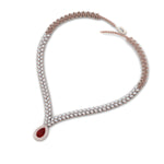 Load image into Gallery viewer, Pear Drop Leaf Diamond Necklace