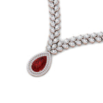 Load image into Gallery viewer, Pear Drop Leaf Diamond Necklace