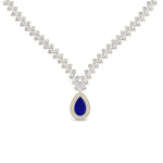 Load image into Gallery viewer, Pear Drop Leaf Diamond Necklace