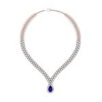 Load image into Gallery viewer, Pear Drop Leaf Diamond Necklace