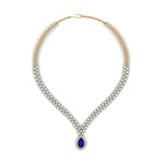 Load image into Gallery viewer, Pear Drop Leaf Diamond Necklace